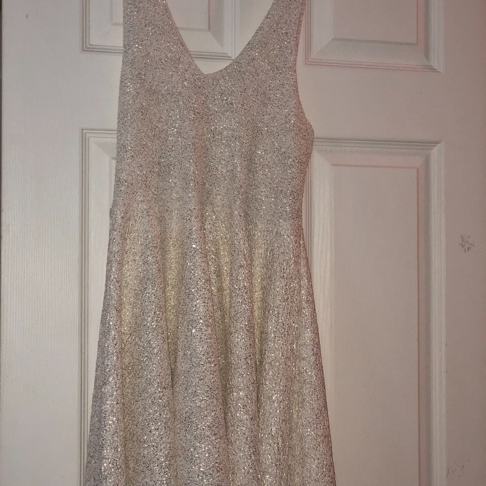 White and Gold mini dress